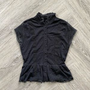 ✨SOLD✨Black Mesh Lace Top